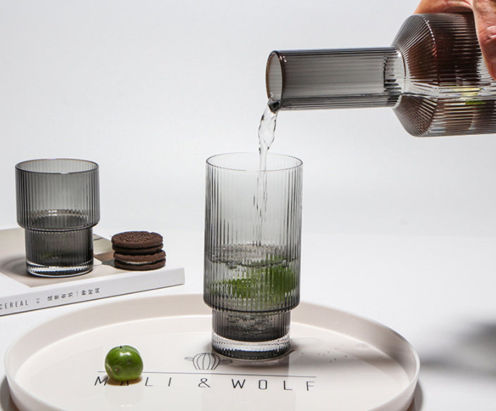 Handmade Japanese Style Glass Tumbler Set with One Water Etsy