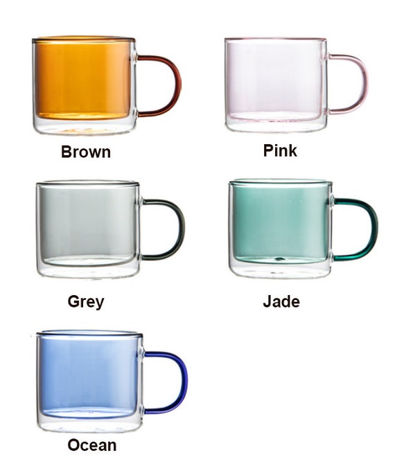 glass double wall mug
