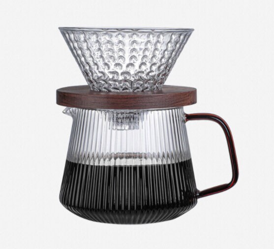 Handmade Glass Pour Over Coffee Maker Glass Drip Coffee Set Etsy