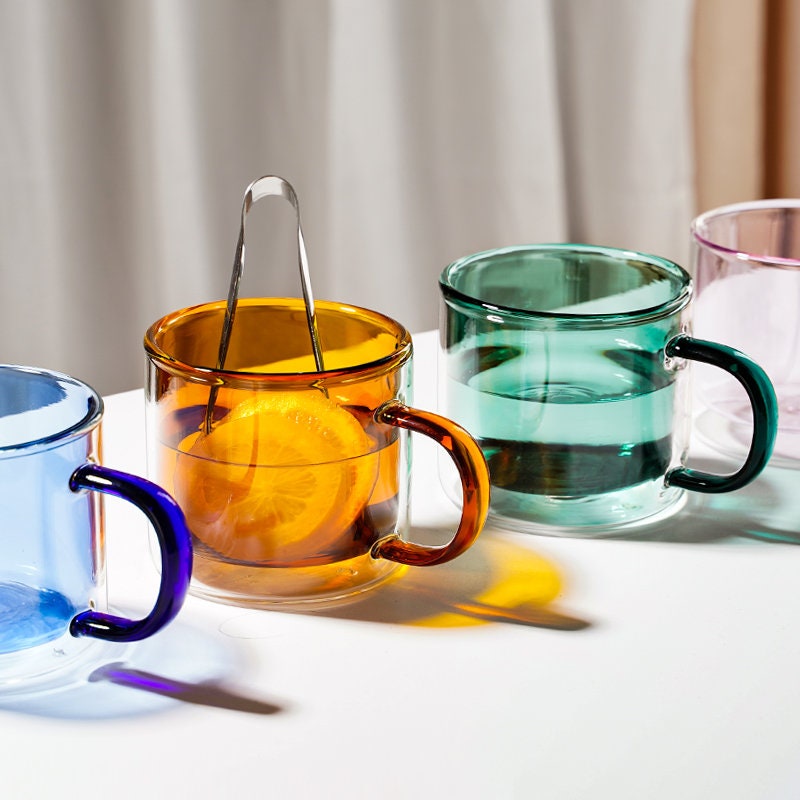 Double Wall Colored Glass Mug - Letifly Gifts Ideas