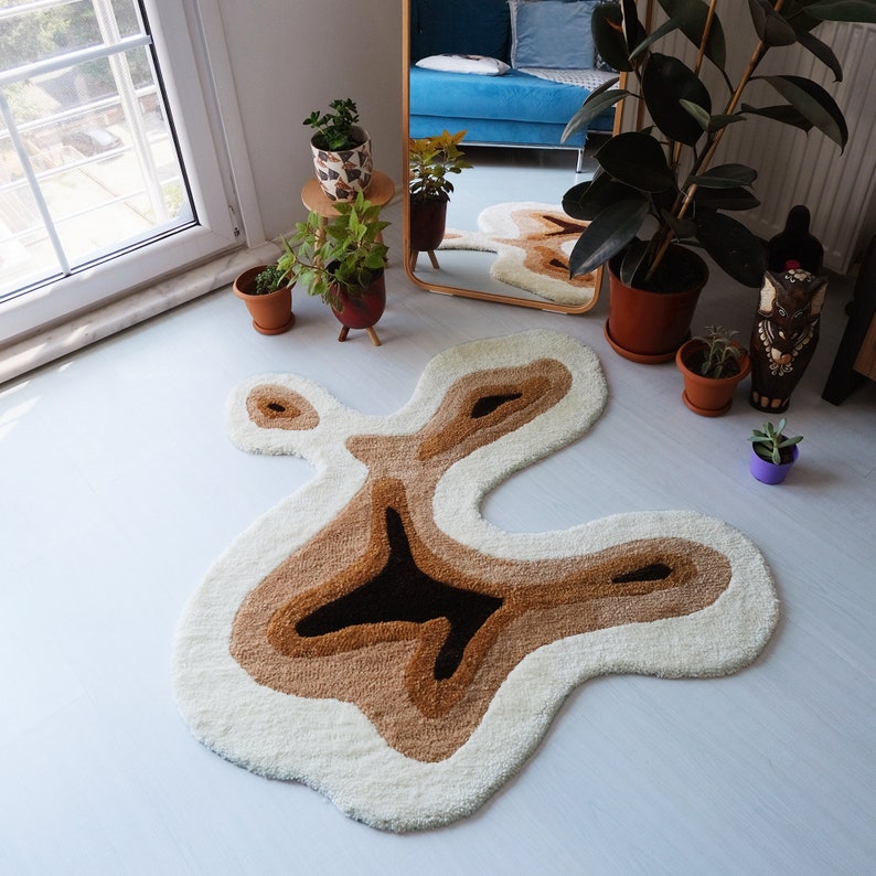 Wavy Rug Design / Aesthetic Rug Design / 100% Handmade Tufted Rug - Etsy