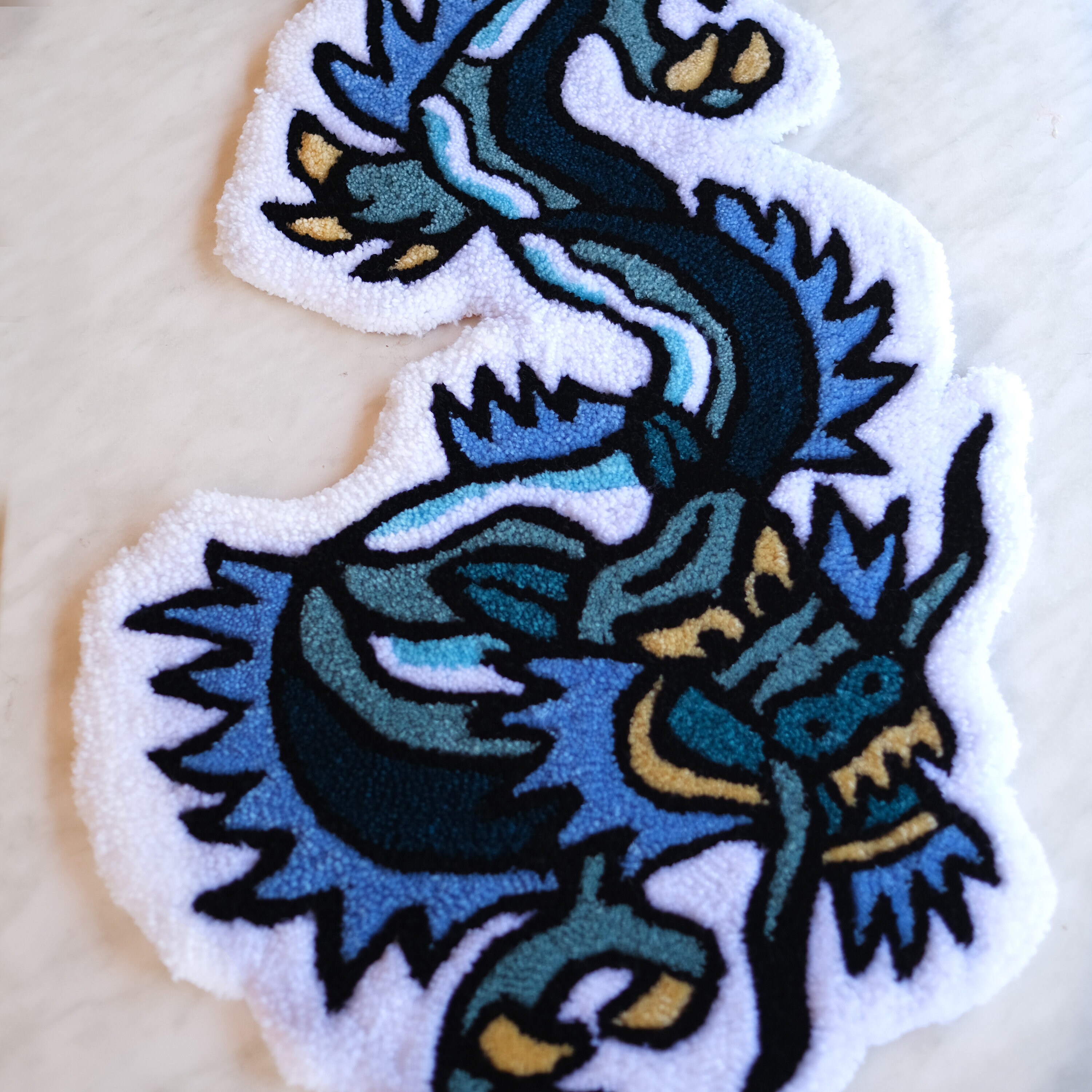 Dragon Tufted Rug, Decorative Tuft Rug, Handmade Tuft Rug, Housewarming ...