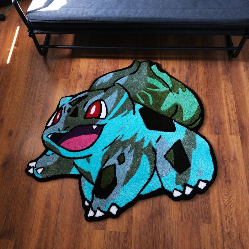 Bulbasaur Tufted Rug Pokémon Tufted Rug Custom Anime Tufted Etsy