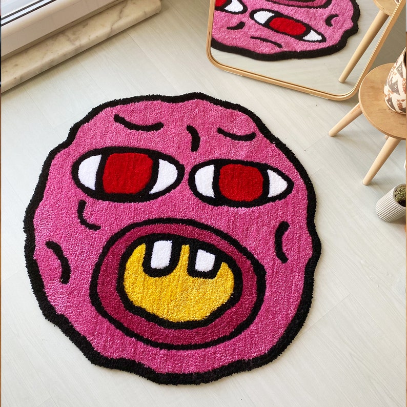 Cherry Bomb Rug / Handmade Cherry Bomb Rug / Handmade Tufted Etsy