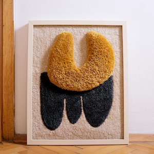 Framed Amulet Wall Art, Textile Wall Decor, Weaving Wall Hanging, Fiber Art, Handmade Tapestry, Punch Needle Wall Decor, Contemporary Decor