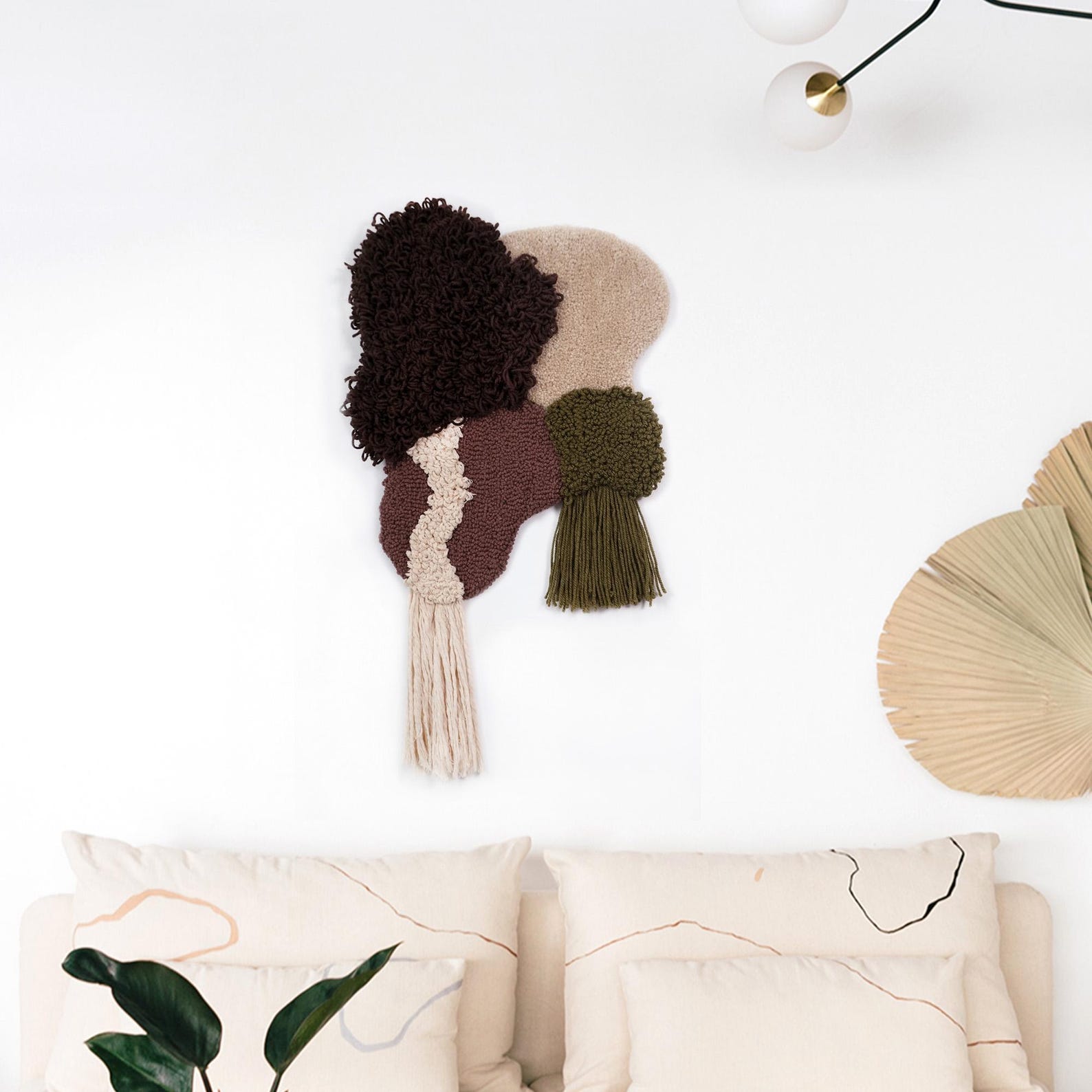 Tactiles Rug Tactile Earth Tufted Wool Wall Rug, Bohemian Art Decor (70x40cm) - Etsy