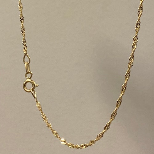 10K Solid Gold Singapore Chain Dainty 