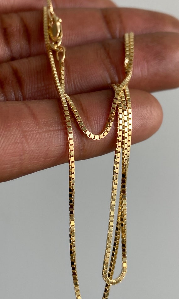 10K Solid Gold Box Link Chain 1MM Box 