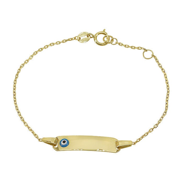 10K Solid Gold Evil Eye Baby Bracelet 10K Yellow Gold ID Etsy