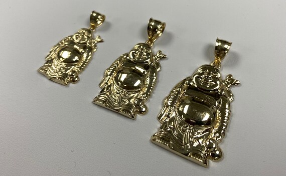 10K Solid Gold Buddha Pendant Real Gold 