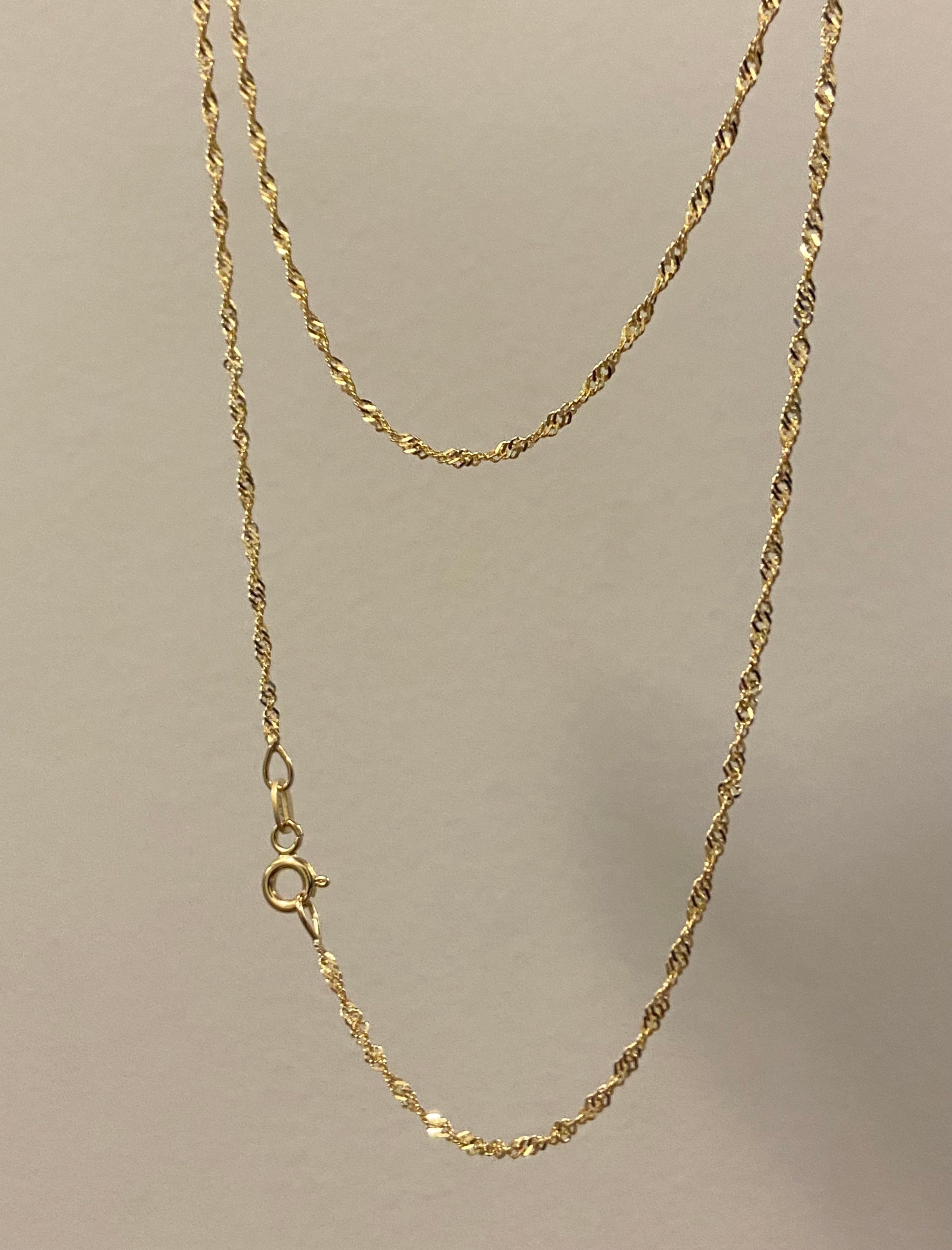 10K Solid Gold Singapore Chain Dainty 