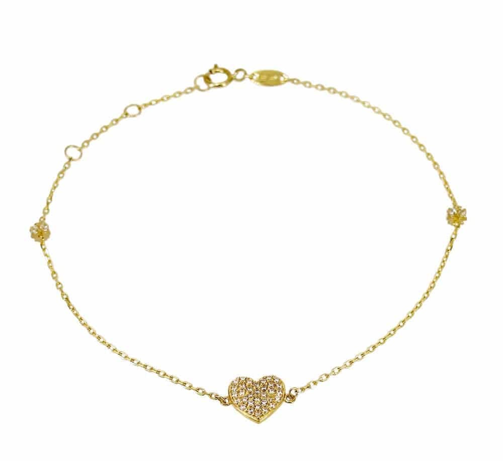 10K Solid Gold Heart Adjustable Bracelet Chain Link Etsy