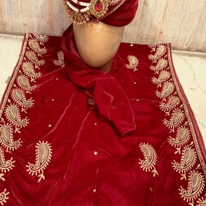 Groom Stole Pagadi and dupatta set Safa Pagri Groom Dupatta Wedding Safa Stole For Men Dupatta For Men Wedding Pagdi Dupatta Grooms Pagdi Radish Maroon