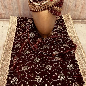 Groom Stole Pagadi and dupatta set Safa Pagri Groom Dupatta Wedding Safa Stole For Men Dupatta For Men Wedding Pagdi Dupatta Grooms Pagdi Coffee