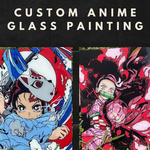 Custom MANGA Panel Anime Glass Painting Etsy