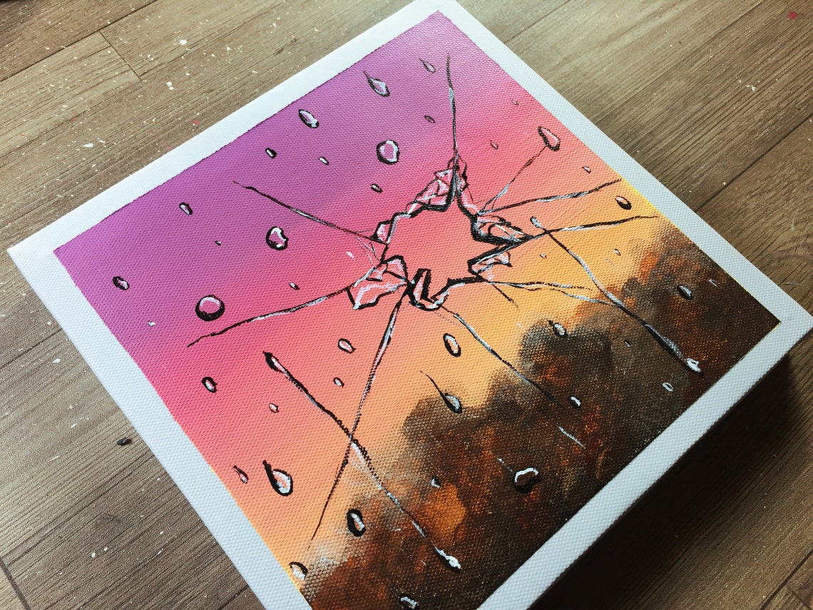 Original Acrylic Painting/ Broken Glass / Acrylic Painting for