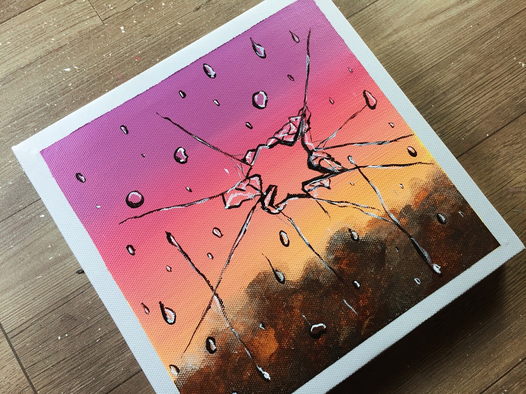 Original Acrylic Painting/ Broken Glass / Acrylic Painting for