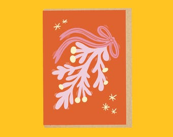 Mistletoe Holiday Card