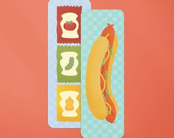 Hot Dog Double-Sided Bookmark