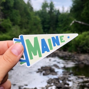 Maine Pennant Flag Sticker