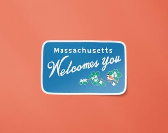 Massachusetts Sign Sticker