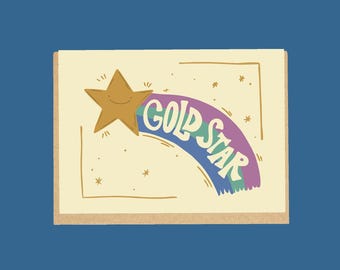Gold Star Greeting Card