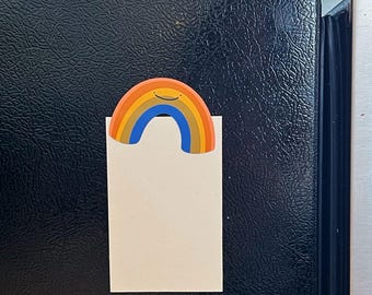 Smiley Face Rainbow Magnet, Cheerful Fridge Decor