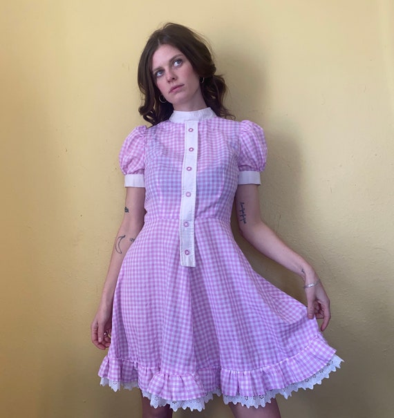 1940’s vintage purple plaid dress