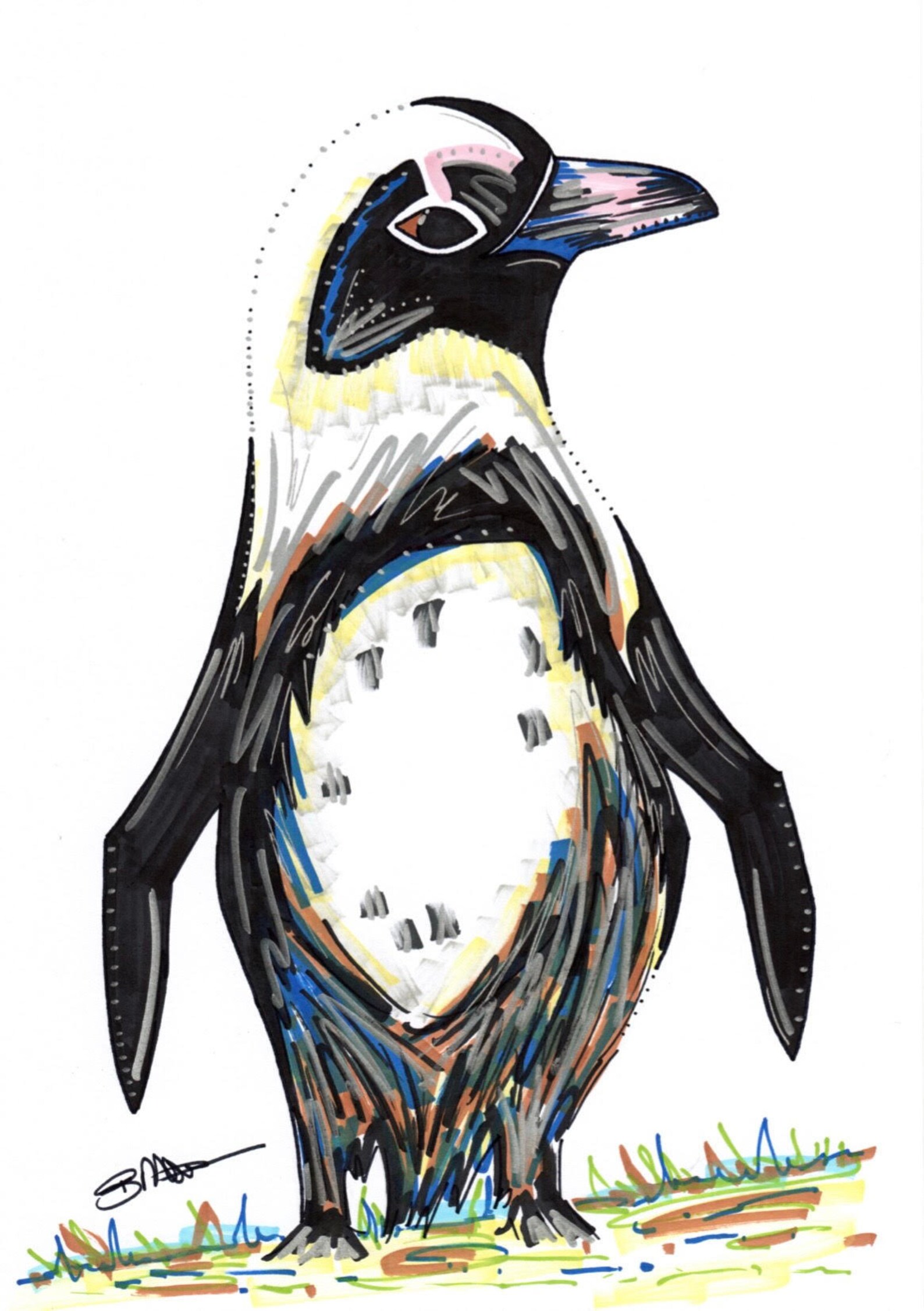 Little Penguin Signed Print in A4 & A3 Home Decor Wall Art | Etsy