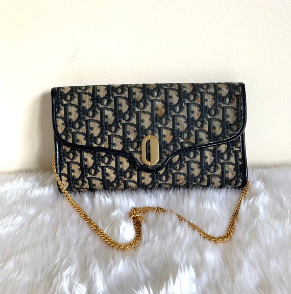 Vintage Dior monogram canvas shoulder bag