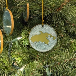 St. John USVI Resin Christmas Tree Ornament, Beautiful Island Silhouette Island Only