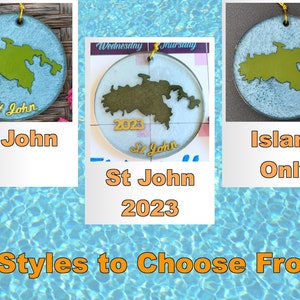 St. John USVI Resin Christmas Tree Ornament, Beautiful Island Silhouette image 6