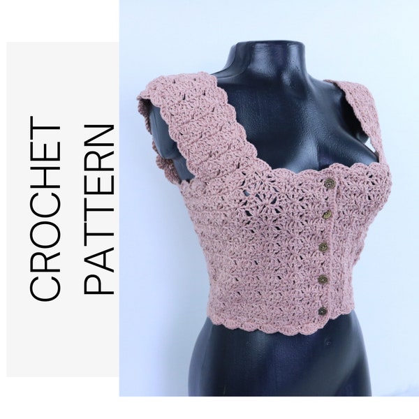 CROCHET TOP PATTERN, Halter Top Pattern, Crochet Crop Top Pattern, Crochet Pattern (Instant Download) Fantasy Stitch