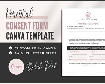 Parental Consent Form | Liability Waiver Form | Parent Release Form | Consent Statement | New Client | Salon & Spa Business Forms