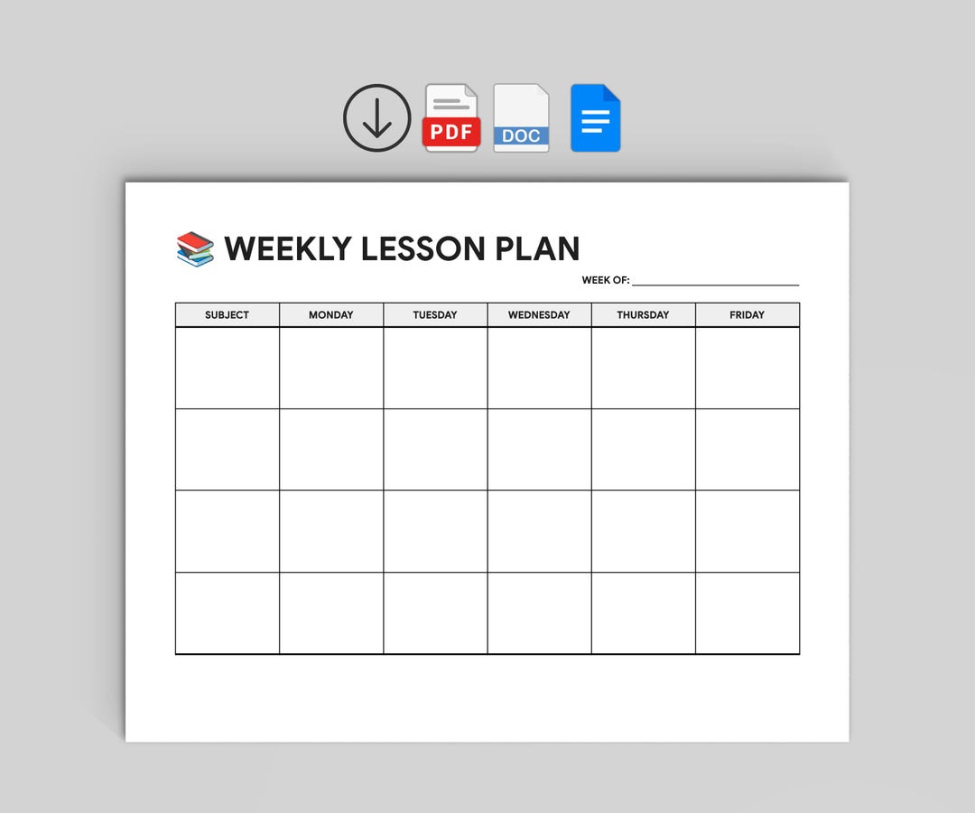 Weekly Lesson Plan Template | Editable Teacher Planner (google Docs ...