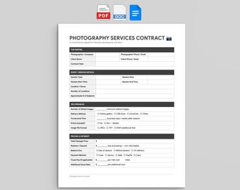 Contractsjabloon fotografieservices | Klantovereenkomst fotograaf (pdf, Word, Google Docs)