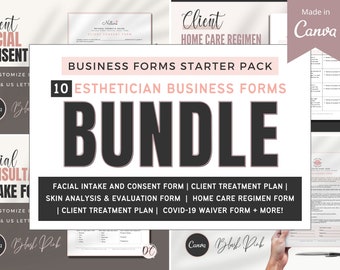 Esthetician Business Forms Starter Pack: Client Intake, Canva Template (Digital Download)