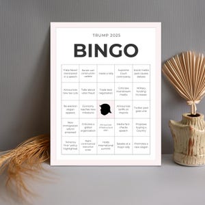 Cartão de Bingo Trump 2025, Cartão de Bingo Novo Termo Político, Arquivo PDF para Download Instantâneo, Cartão de Bingo Editável e Preenchável, Modelo Canva Editável