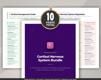 Paquete sobre cortisol y sistema nervioso / 10 guías imprimibles en PDF