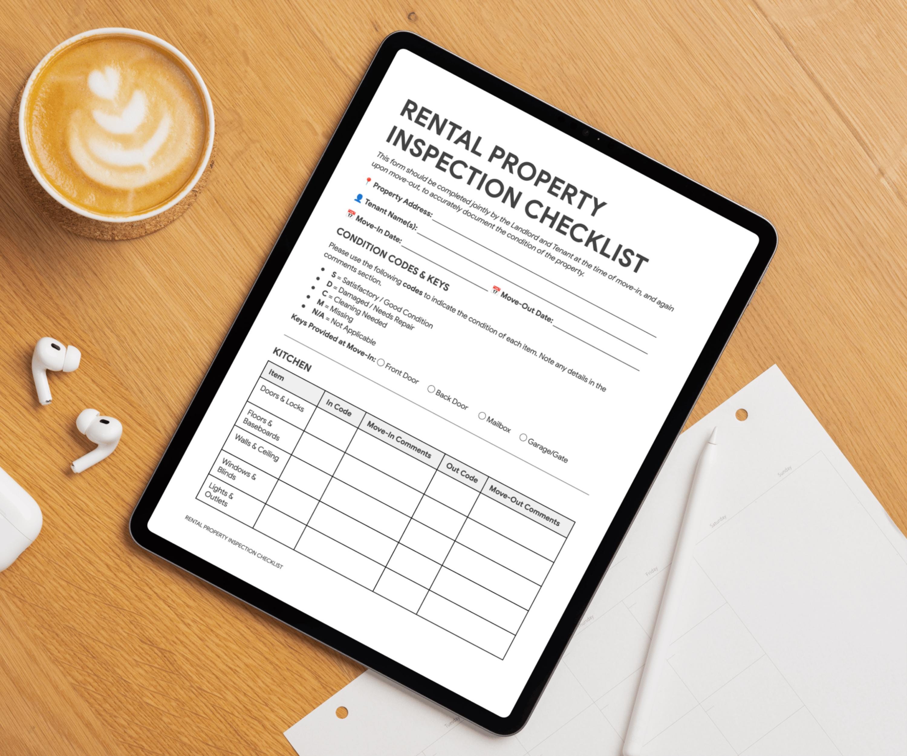 Rental Inspection Checklist | Move-in Move-out Form (PDF and DOC) - Etsy