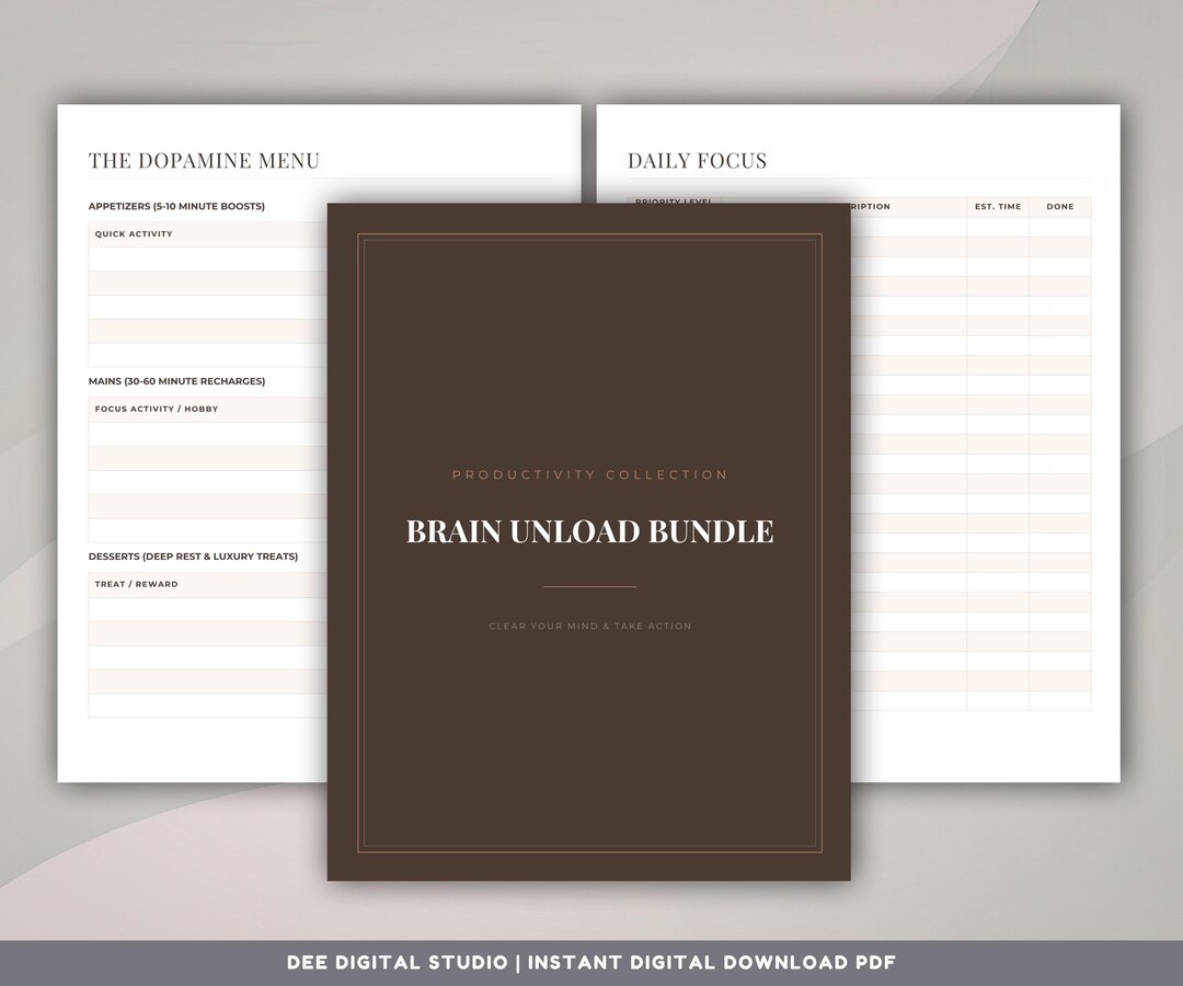 Dopamine Morning Routine Brain Unload Bundle Printable | Morning Routine, Evening Routine, Daily ...