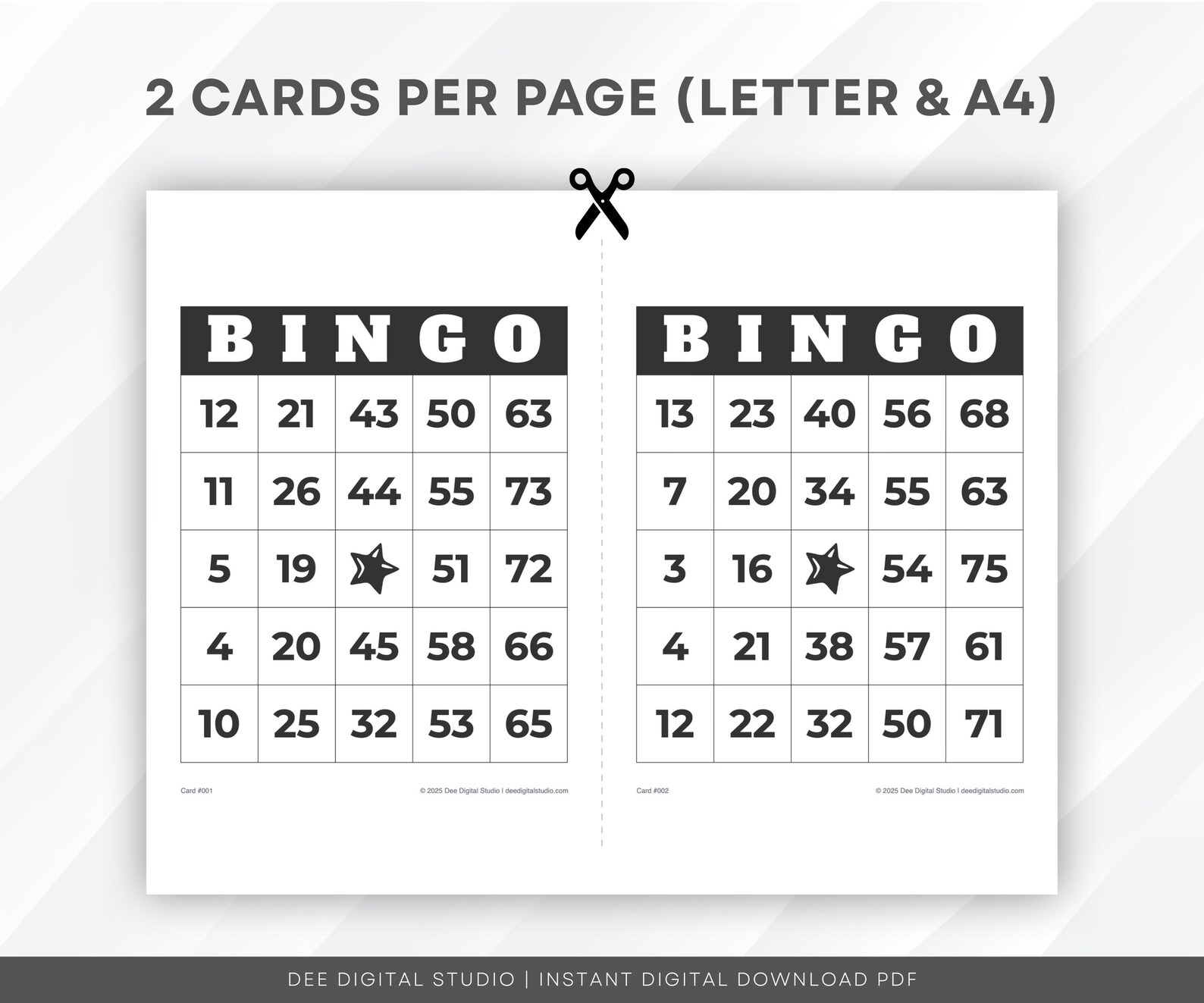 100 Bingo Card Template: Classic 5x5 Grid (PDF Download) - Etsy
