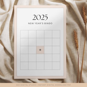 2025 Bingo Card, New Year Bingo Card, 2025 Goal Setting Vision Board, Instant Download PDF File, Fillable Bingo Card, New Year Resolutions
