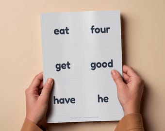 Kindergarten Sight Words Flashcards | Dolch 52 Words List | Early Reading Activity (PDF Download)