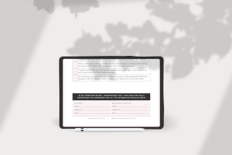 Massage Intake Form: Client Consultation, Canva Template (Digital Download) image 6