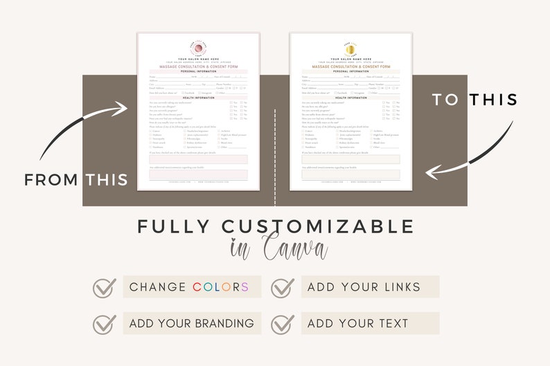 Massage Intake Form: Client Consultation, Canva Template (Digital Download) image 7