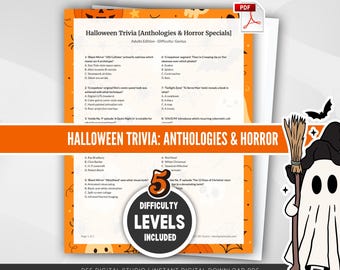 Jeu-questionnaire Halloween | Anthologies d'horreur, soirée jeux pour adultes (téléchargement instantané)
