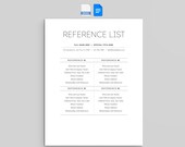 Professional Reference List Template | Job Application Form | Career Resume Add-on (Google Docs, Word)