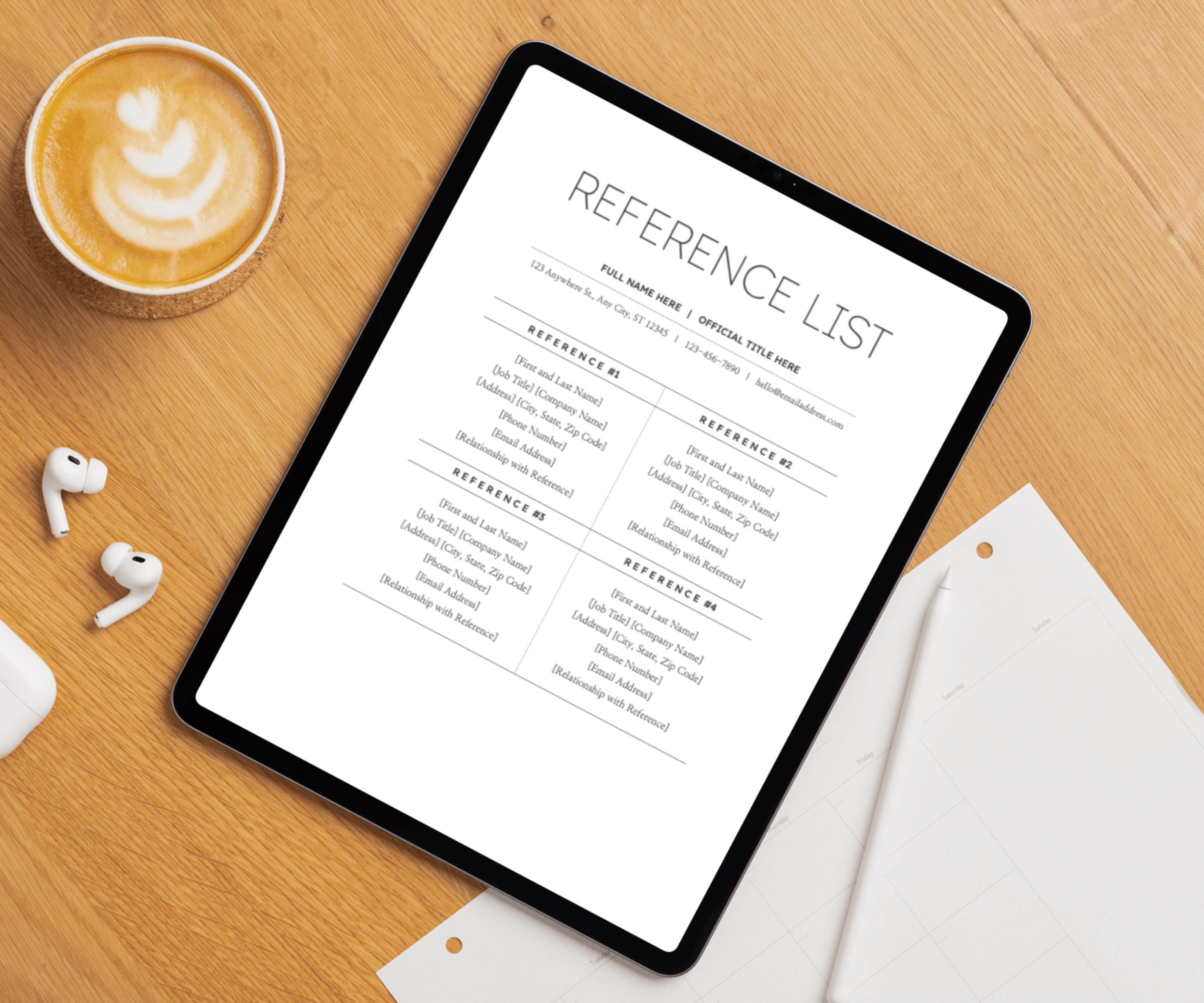 Reference List Example Resume Pdf Professional Reference List Template | Job Application Form | Career ...