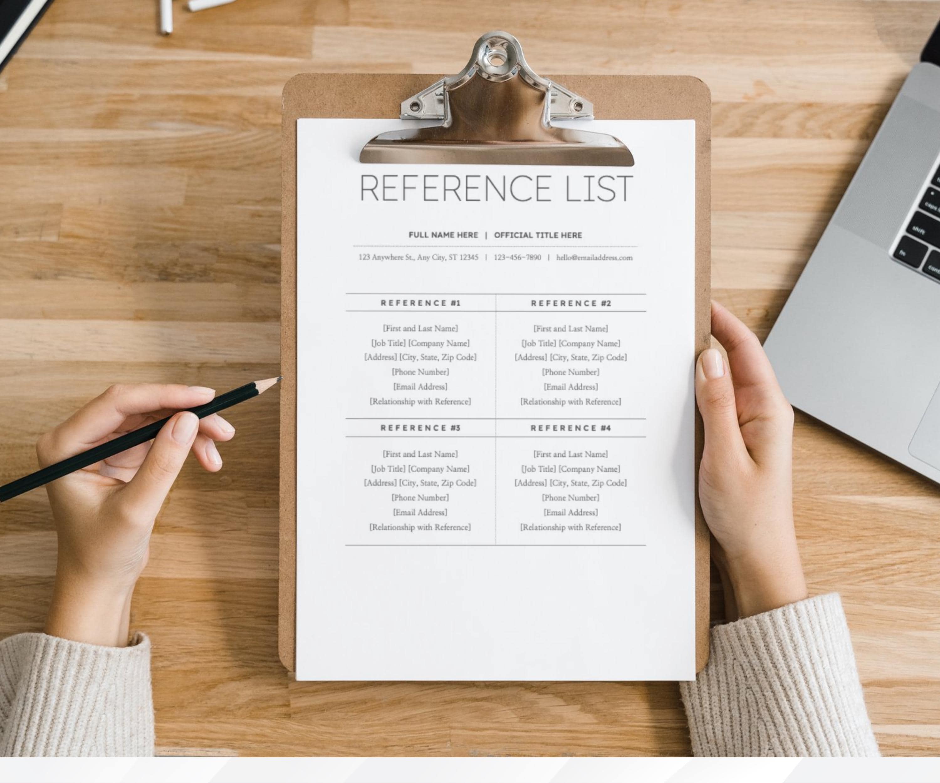 Professional Reference List Template | Job Application Form | Career ...